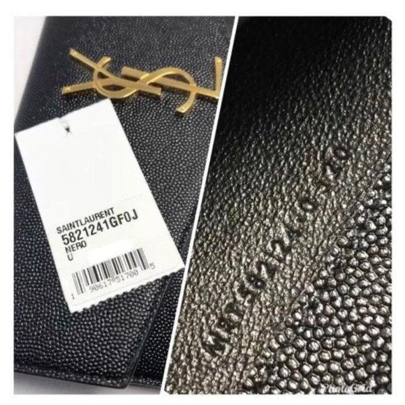 SAINT LAURENT Black Large Uptown Ysl Monogram Leather Wallet - Picture 8 of 10